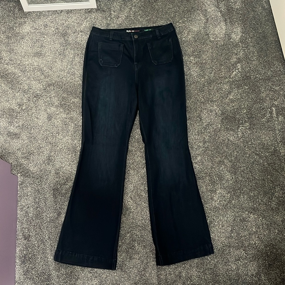 Dark wash flare jeans, size 16 S